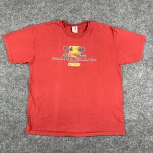 Chroma Zone Padre Island T-Shirt Mens Large Red Graphic Souvenir Short Sleeve